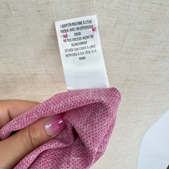 Robert Graham Woven Button Front Short Sleeve Shirt Porcaro Solid Red Pique M - Picture 6 of 9